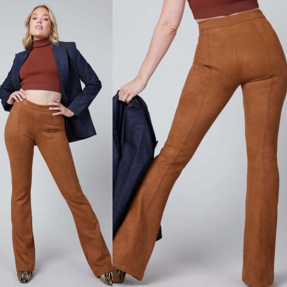 SPANX NWOT Faux Suede Flare Pants size Small Tall - Picture 1 of 10